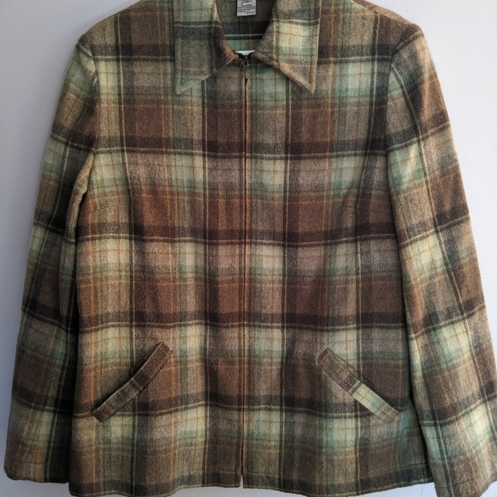 Evan Picone Wool Blend Zip Up Jacket Perfect for Fall Women's 12